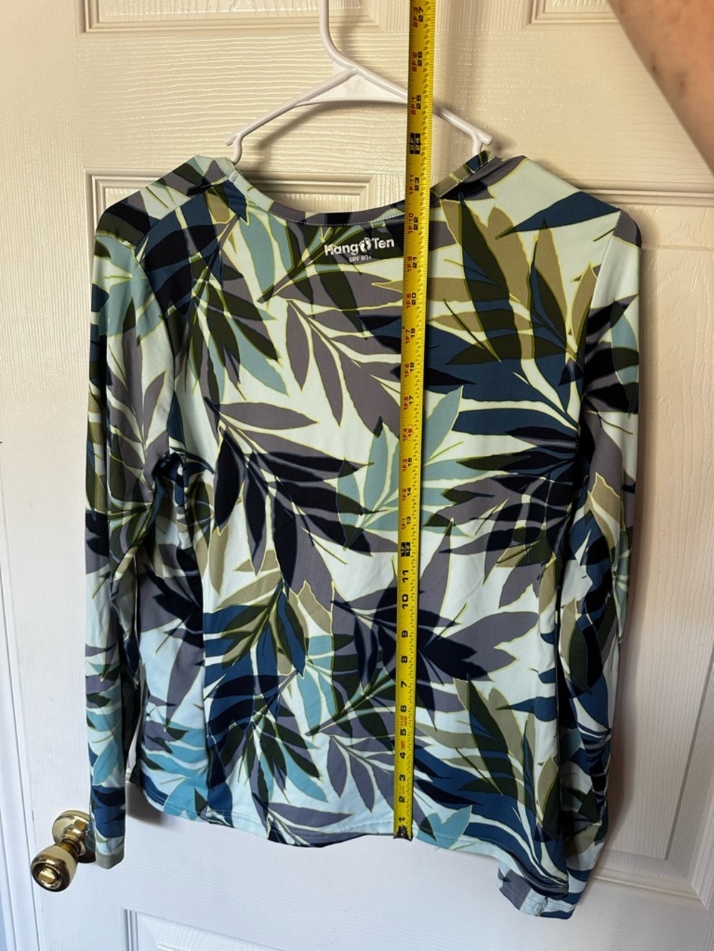 Hang Ten UPF 50 Tropical Print Long Slv.Rash Guard Top Woman’s Small